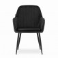 Krzesło LUGO - aksamit czarny / nogi czarne x 2