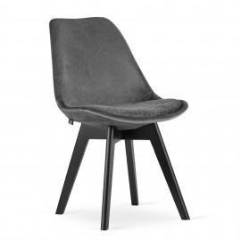 4-ių kėdžių komplektas PRATO pilkas / juodas