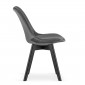 Krzesło PRATO - szary ciemny aksamit - nogi czarne x 4