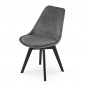 Krzesło PRATO - szary ciemny aksamit - nogi czarne x 4
