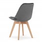Krzesło PRATO - szary ciemny aksamit - nogi naturalne x 4