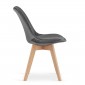 Krzesło PRATO - szary ciemny aksamit - nogi naturalne x 4