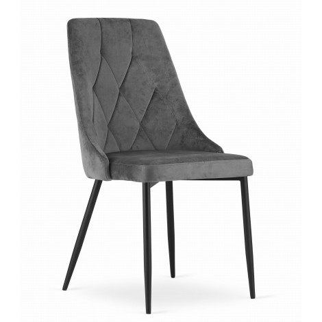 Krzesło IMOLA - ciemny szary aksamit x 4