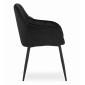 Krzesło FORIO - czarny aksamit / nogi czarne x 2