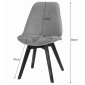 Krzesło NORI - czarny aksamit - nogi czarne x 4