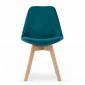 Krzesło NORI - morska zieleń aksamit - nogi naturalne x 4
