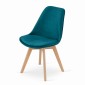 Krzesło NORI - morska zieleń aksamit - nogi naturalne x 4