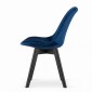 Krzesło NORI - niebieski aksamit - nogi czarne x 4