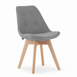 4-ių kėdžių komplektas NORI pilkas (medžiaga)