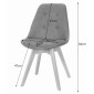 Krzesło NORI - szary materiał - nogi naturalne x 4