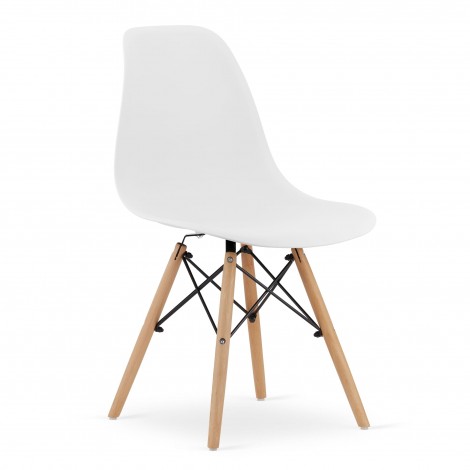 Krzesło OSAKA białe / nogi naturalne x 4