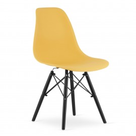 4-ių kėdžių komplektas OSAKA geltonas / juodas