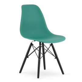 4-ių kėdžių komplektas OSAKA žalias / juodas