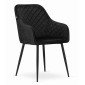 Krzesło NUGAT - czarny aksamit / nogi czarne x 2