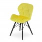 Lago kėdės aksomas - geltona / juoda x 4