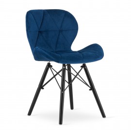 4-ių kėdžių komplektas LAGO mėlynas / juodas