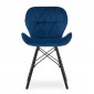 Lago kėdė Velvetas - tamsiai mėlyna / kojos juoda x 4