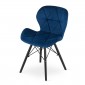 Lago kėdė Velvetas - tamsiai mėlyna / kojos juoda x 4