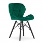 Lago kėdės aksomas - žalia / kojos juoda x 4
