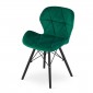 Lago kėdės aksomas - žalia / kojos juoda x 4