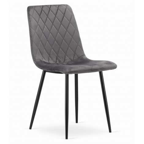 Turino kėdė - tamsiai pilka aksominė x 4
