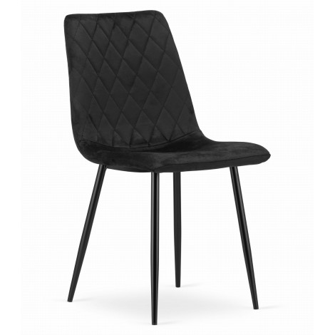 Turino kėdė - juoda aksominė x 4