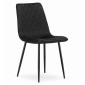 Turino kėdė - juoda aksominė x 4
