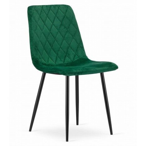 Turino kėdė - tamsiai žalia aksominė x 4