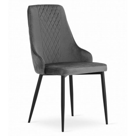 Max kėdė - tamsiai pilka aksominė x 4