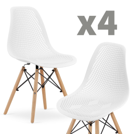 4-ių kėdžių komplektas MAR, baltas - MARO-ARNX36