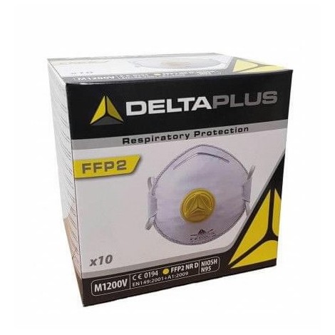 Respiratorius su vožtuvu FFP2, 10 vnt., Delta Plus