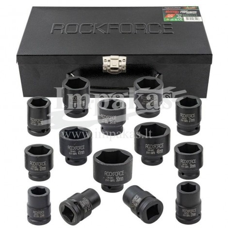 Smūginių galvučių rinkinys Geko 1/2" 13el. 10-30mm Cr-Mo