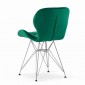 Krzesło NEST - aksamit zielony / nogi srebrne x 4
